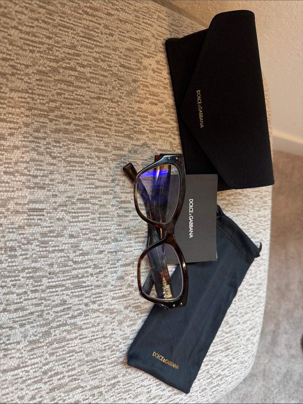 Dolce & Gabbana Men's Tortoiseshell Optical Glasses With Blue-Light Lenses